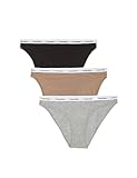 Calvin Klein 3 Pack Bikini (Low-Rise) 000qd5207e, Mutandine Bikini Donna, Multicolore (Black/Grey Heather/Café Fun), S