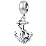 Ancora Charms Fit Pandora Oceano Bracciale, Antico 925 Argento Sterling US Navy Nave Anchor e Corda Ciondolo Perline, Cruise Charm Regali per Moglie Esercito/Papà/Natale