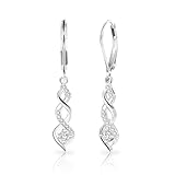 ALEXCRAFT Orecchini Pendenti Donna Argento 925 Orecchini Sposa Matrimonio Orecchini Donna Argento 925 Pendenti Lunghi con Strass da Cermonia Eleganti Zirconia Cubica Gioielli Compleano Regalo