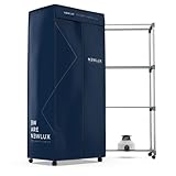 Newlux-Asciugatrice elettrica portatile Secadry XXL Blu, asciugacapelli con ventilazione, 1200 W, grande capacità 15 kg, timer 180 min, 4 livelli, silenzioso, asciugatrice, armadio, stendibiancheria