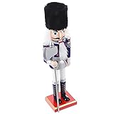 Homoyoyo Home Decor 12 Christmas Decorations Nutcracker Figures, Wooden Soldier Model Puppet Ornament Festive Décor for Indoor Table Centerpiece Grigio Decorazione Natalizia