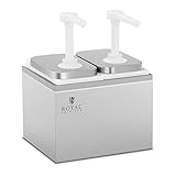 Royal Catering Dispenser per Salse Dosatori per Salse RCDI-4L (2 pompe, 2 x 2 L, Acciaio Inox)