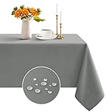 Romanstile Tovaglia Antimacchia 240x140 Grigio Rettangolare Tovaglie Copri Tavolo da Interno Elegante per Occasioni Natale Feste Giardino Esterno Compleanno Poliestere Idrorepellente 8-10 Posti