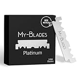 My-Blades - Platinum -100 monolame per rasoio sostenibili, in acciaio inossidabile temprato con ghiaccio, sviluppate da professionisti, per pelli sensibili