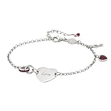 Nomination | Bracciale Donna Collezione Easychic - Chiusura a Moschettone – Argento 925 e Cubic Zirconia con Pendenti – Made in Italy - 16/19 cm (Cuore- Love)