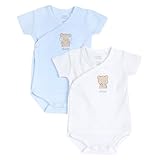 Chicco Body In Cotone, a Manica Corta, Apertura Frontale Neonato/Neonata 0-24 mesi, Azzurro, 1 mesi, Designed in Italy