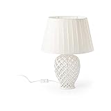 Hervit Lampada Potiche Ovale in Porcellana Traforata48Cm(H)