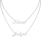 XiXi Collana Personalizzata in Argento 925 Collana con 2 Nomi Personalizzato Collana Incisione per Donna Ragazza Regalo per Anniversario Matrimonio Natale San Valentino (argento)