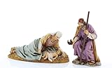 Moranduzzo Natività 3 Soggetti e Maria Sdraiata per Presepe da Cm 13 Scala 1:15-Statuine Presepe Indistruttibili-Stile 700 ,Pittura Rifinita a Mano,Prodotto Ufficiale, Made in Italy, Scultore M. Landi