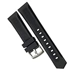 dayeer Cinturino in gomma naturale adatto per Tag Heuer CARRERA F1 AQUARACER Heuer Buckle Watch Strap Tools (Color : Black Silver, Size : 21mm)