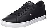 Tommy Hilfiger Sneakers Vulcanizzate Uomo Essential Leather Detail Vulc Scarpe, Nero (Black), 43 EU