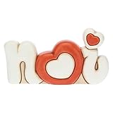 THUN - Centrotavola con Scritta  Noi  - Decorazioni Casa - Torta Nuziale - Linea Sidney in Love - Ceramica - 24 x 13 x 6,5 h cm