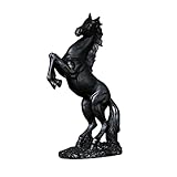 MERIGLARE Statuette di Statue di Cavalli - Resina in Piedi Scultura di Cavallo da Combattimento Decorazione per Ufficio in Casa Ornamenti per Decorazioni da TAV - Nero