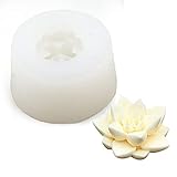 Stampo per candele in silicone 3D a forma di fiore di loto, in silicone, per fai da te, per candele, per sapone fai da te, per la produzione di candele