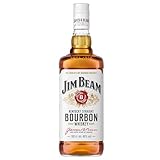 Jim Beam Kentucky Straight Bourbon Whisky, Bourbon distillato a bassa temperatura da un mix di cerali, 4 anni di invecchiamento - 1 bottiglia da 1L