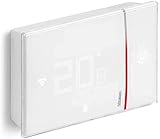 Bticino XW8002WE, Termostato connesso WiFi, New Smarther2 with Netatmo, colore bianco, controllo della temperatura (freddo calore) della casa in remoto, superficie, 2 fili