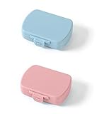 Portapillole, Mini Portapillole a 6 Scomparti, Portapillole In Plastica, Portapillole Portatile, Portapillole Portatile Da Viaggio Per Conservare Vitamine e Medicinali Ecc. - 2 Pezzi, Blu e Rosa