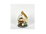 Natività Sacra Famiglia Unico Blocco 16cm Presepe da Tavolo Appoggio Natale Christmas Luminosa batteria