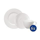 vivo by Villeroy & Boch Group - Basic White Servizio di caffè 18 pz, set di base per il tavolo del caffè, porcellana Premium, bianco, lavabile in lavastoviglie