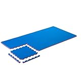 ProGame Kit 8 Pezzi Tatami Palestra 2 cm BASIC-Home Blu/Rosso 50x50 cm. Materassino Puzzle Tatami Karate - Made in Italy