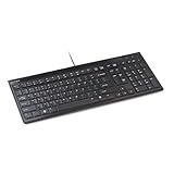 Kensington Tastiera Advance Fit Standard con Profilo Sottile da 19 mm, Layout Italiano QWERTY, Cavo USB da 1.9 m, Nero, K72357IT