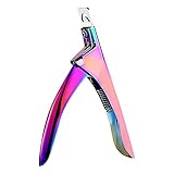 Finte Tagliaunghie in Acciaio Inox, Taglia Tip Unghie Professionale, Nail Clippers per unghie finte e unghie in gel(Arcobaleno)