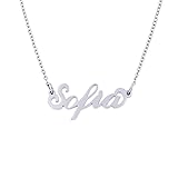 Stellazeta Collana con Nome Sofia in Acciaio color Argento, Catenina Donna Personalizzata Girocollo Regolabile con Ciondolo, Gioiello per Regalo