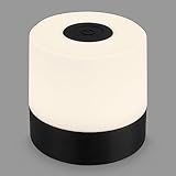 BRILONER - Mini lampada da tavolo a LED senza fili, lampada da comodino dimmerabile, lampada da scrivania, lampada da tavolo per esterni e interni, USB-C, lampada da campeggio, 7x7cm, nero