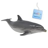 Maloa® Delfino Giocattolo Dipinto a Mano, Grande Modellino Delfino 24 cm, Delfino Realistico, Oceania Animali per Bambini, Gioco Bambino 3 Anni