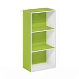 Furinno Luder Libreria a 3 ripiani aperti, verde/bianco