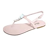 Tacchi Lacci Scarpe casual Bling Sandali da donna con punta traspirante Moda Slip-on Flats Sandali da donna Sandali Zeppa in Sughero (Beige, 38)