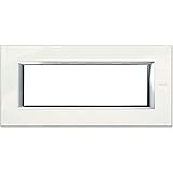 BTicino HA4806BG Axolute Placca Rettangolare, 6 Moduli, Bianco Limoges