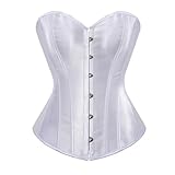 WEITING Corsetto overbust gotico Top Corsetti da donna Bustini sexy Intimo modellante per il corpo Corsetto dimagrante Corsetto taglie forti-Bianco-XXXL