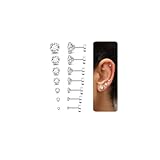 LOLIAS 7 Paia 20G Ipoallergenico Orecchini per Le Donne Gli Uomini Flatback Orecchini In Acciaio Inox Cubic Zirconia Orecchini Piercing Dell orecchio Orecchini di Cartilagine