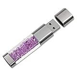 FeliSun Crystal Jewelry Chiavetta USB 3.0 Pendrive USB Stick Flash Drive Impermeabile trasparente Memory Stick Pen Drive-Fino a 80M / s (16GB, Viola)