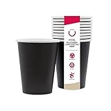 DOT Horeca Solutions 50 Bicchieri NERI in cartoncino 90 ML carta monouso usa e getta per acqua caffè the cappuccino cioccolata bicchiere nero bevande calde biodegradabili compostabili e riciclabili