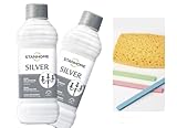 Stanhome Silver 2 pezzi Crema antiossidante per Argento, Cromo e Silver Plate Omaggio 4 spugnette
