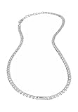 Breil, Collezione Groovy, Collana Uomo, Catena da Uomo Argento, in Acciaio Lucido, con Pratica Chiusura a Moschettone, Idee Regalo Uomo e Ragazzi, Gioielli, Misura 43-47 cm, Silver