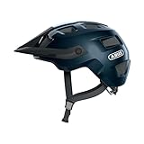ABUS MTB MoTrip - robusto casco da bici con visiera regolabile in altezza per mountain biker vestibilità personalizzata unisex blu lucido, L