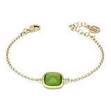 XB1014DV Bracciale placcato oro giallo con cristallo verde chiaro