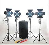 Gowe 4pcs 300 W Fresnel Tungsten video continua illuminazione Spotlight