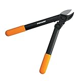 Fiskars Troncarami a Incudine per Legno Secco e Duro, Sistema a Cremagliera PowerGear II, Lame in Acciaio Temprato con Rivestimento Antiaderente, Lunghezza: 39 cm, Nero/Arancione, L31, 1000581