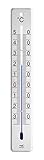 TFA Dostmann Termometro analogico per interni/esterni, metallo 12.2046.60, acciaio inox lucido