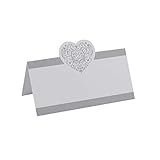 Neviti Vintage Romance – segnaposto – Bianco/Argento, Argento, Confezione da 50