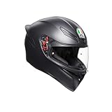 K1 Agv E2205 Solid Casco Moto Uomo, Nero Opaco, ML