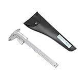 WIKISTORE CALIBRO PROFESSIONALE COMPOSTO NONIO AVVITATO 150 mm, Calibro ventesimale con becchi da 40 mm, Calibro acciaio bloccaggio a pulsante, Lettura 1/20° 0,05 MM / 1/128", Attrezzo da lavoro