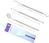 Kit orale 3 pezzi Manico a specchio Tartar and Explorer Hook Pick Double Ended Igiene orale Pulizia dei denti Detergente per denti Sbiancamento dei denti