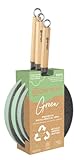 Aeternum Green Induction Wood, Due Padelle Antiaderenti, Adatto a Induzione, Manici in Legno di Faggio, Diametro 20cm - 24cm - 28cm, 100% materiali riciclabili, Verde
