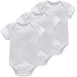 Bestele Body Bambino,Body in Cotone a Manica Corta per Bimba Bambina Bimbo,Ragazzo Ragazza Neonato Unisex-Bimbi Body Abbigliamento Intimo 0 3 6 9 12 18 24 Mesi (3 * Bianco normale, 0-3 Mesi)