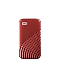 WD 1TB My Passport SSD, SSD portatile con tecnologia NVMe, USB-C, con velocità fino a 1050 MB/s, funziona con PC, Xbox e Playstation, Resistenza a cadute da 2 metri, Rosso